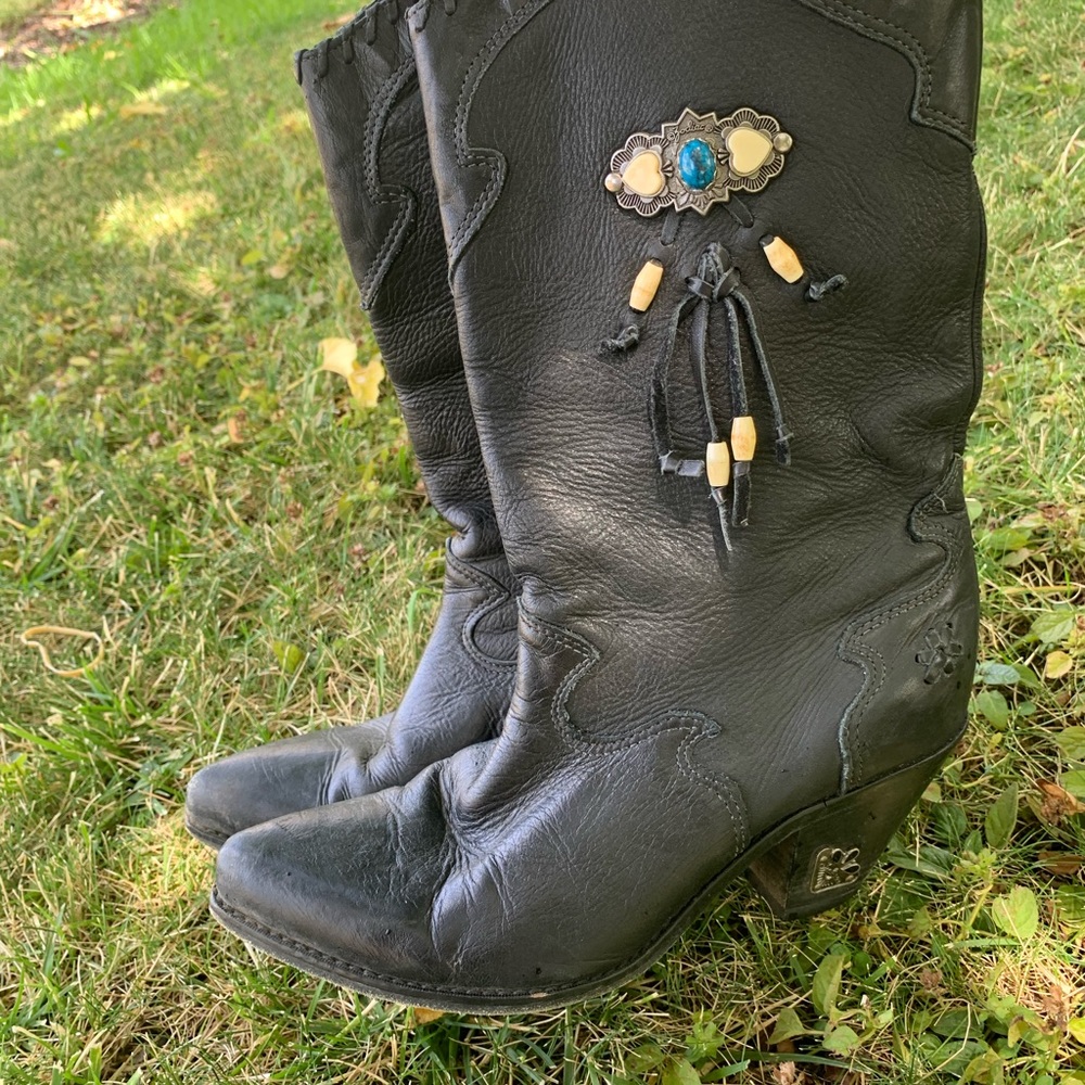 Zodiac black cowboy boots